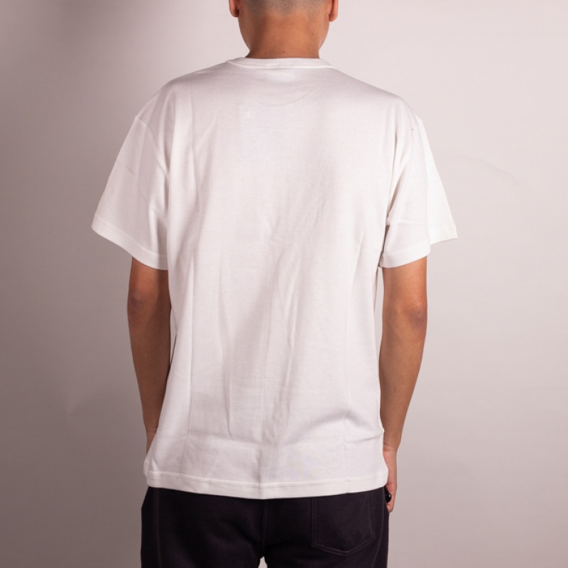 Camiseta Champion Script Patch Logo Branco